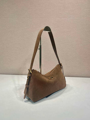 Prada 1BC229 Prada Aim¨¨e Medium Suede leather shoulder bag Brown - Default Title - View 2