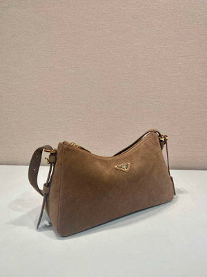 Prada 1BC229 Prada Aim¨¨e Medium Suede leather shoulder bag Brown - Default Title - View 3