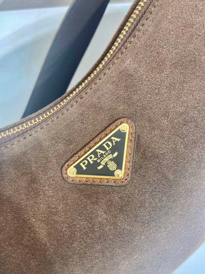 Prada 1BC229 Prada Aim¨¨e Medium Suede leather shoulder bag Brown - Default Title - View 7