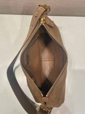Prada 1BC229 Prada Aim¨¨e Medium Suede leather shoulder bag Brown - Default Title - View 8