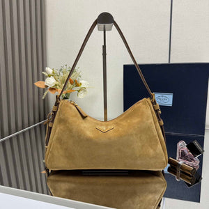 Prada 1BC229 Prada Aim¨¨e Medium Suede leather shoulder bag Camel - Default Title - View 2