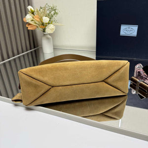 Prada 1BC229 Prada Aim¨¨e Medium Suede leather shoulder bag Camel - Default Title - View 5