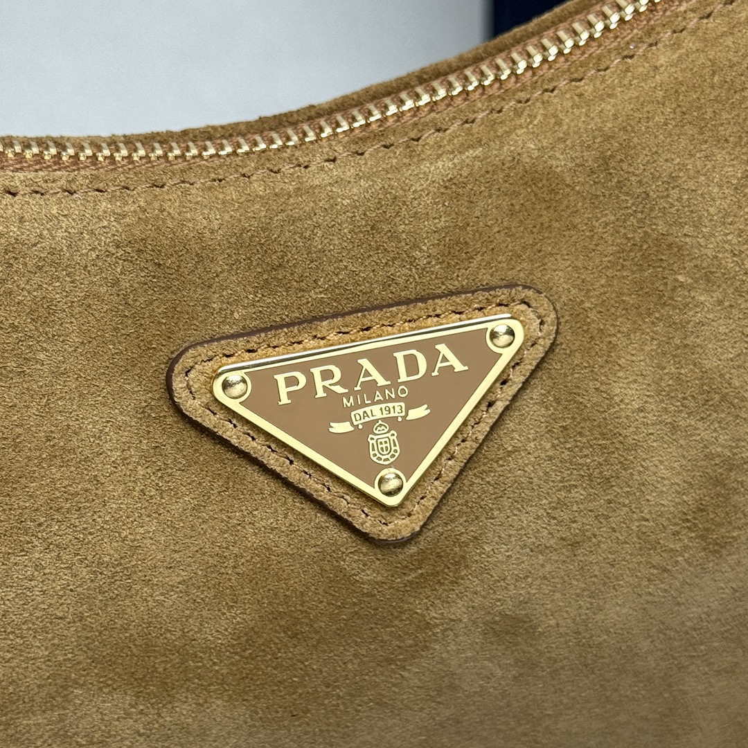 Prada 1BC229 Prada Aim¨¨e Medium Suede leather shoulder bag Camel