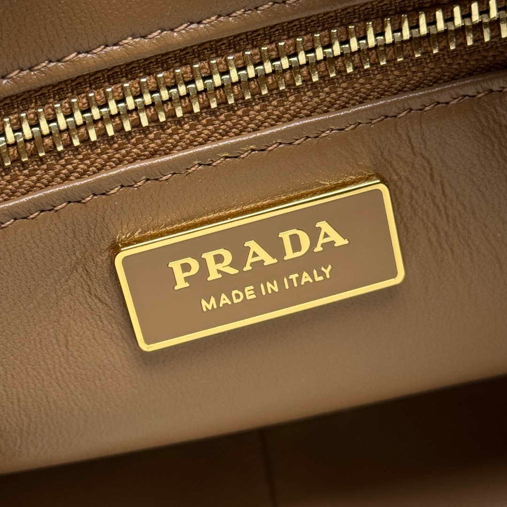 Prada 1BC229 Prada Aim¨¨e Medium Suede leather shoulder bag Camel
