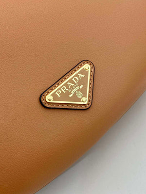 Prada 1BC255 Prada Demi-lune large leather shoulder bag Brown - Default Title - View 8