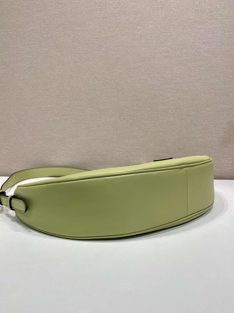 Prada 1BC255 Prada Demi-lune large leather shoulder bag Green