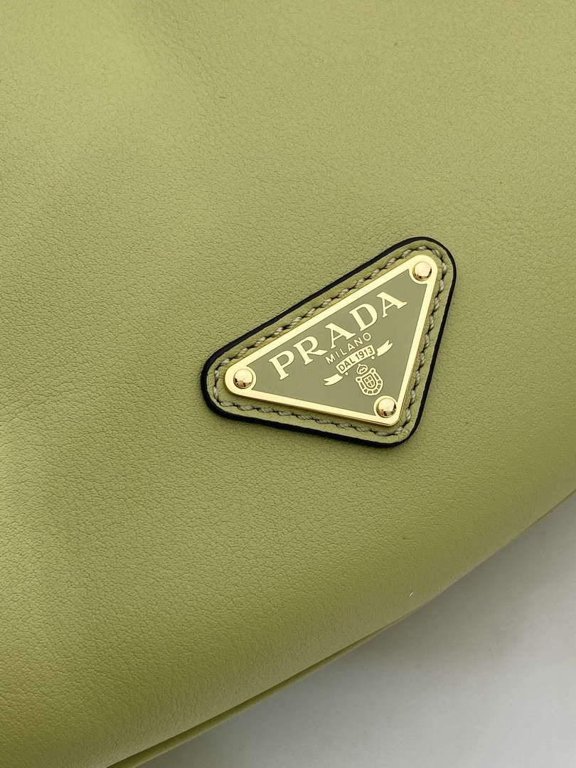 Prada 1BC255 Prada Demi-lune large leather shoulder bag Green