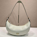 Prada 1BC255 Prada Demi-lune large leather shoulder bag White - Default Title - View 1