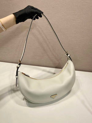 Prada 1BC255 Prada Demi-lune large leather shoulder bag White - Default Title - View 3