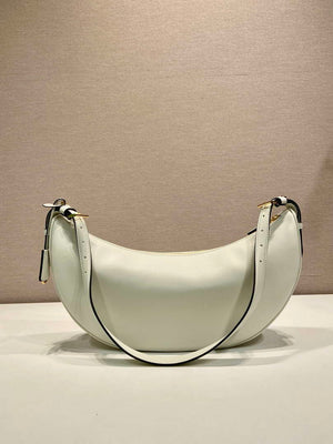 Prada 1BC255 Prada Demi-lune large leather shoulder bag White - Default Title - View 4
