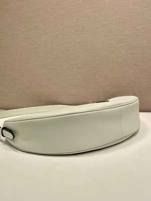 Prada 1BC255 Prada Demi-lune large leather shoulder bag White - Default Title - View 6