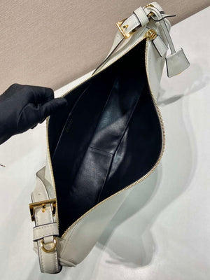 Prada 1BC255 Prada Demi-lune large leather shoulder bag White - Default Title - View 8