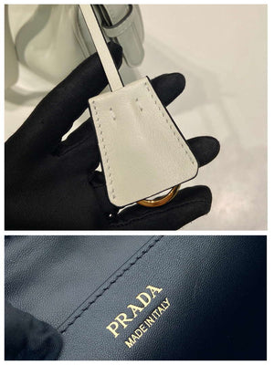 Prada 1BC255 Prada Demi-lune large leather shoulder bag White - Default Title - View 9