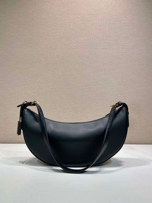 Prada 1BC255 Prada Demi-lune large leather shoulder bag Black - Default Title - View 4