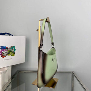Prada 1BC499 Cleo brushed Gradient leather shoulder bag Green - Default Title - View 3