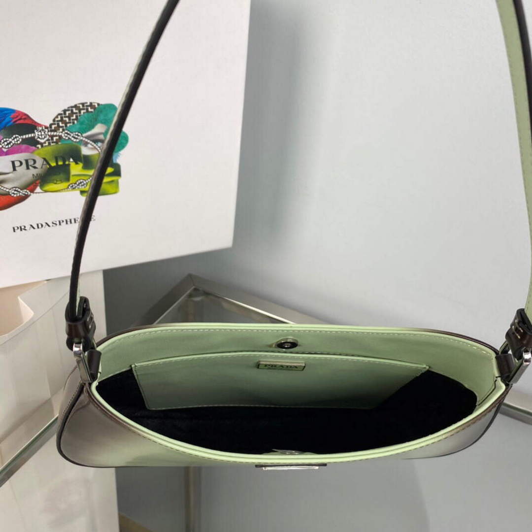 Prada 1BC499 Cleo brushed Gradient leather shoulder bag Green - Default Title - View 8