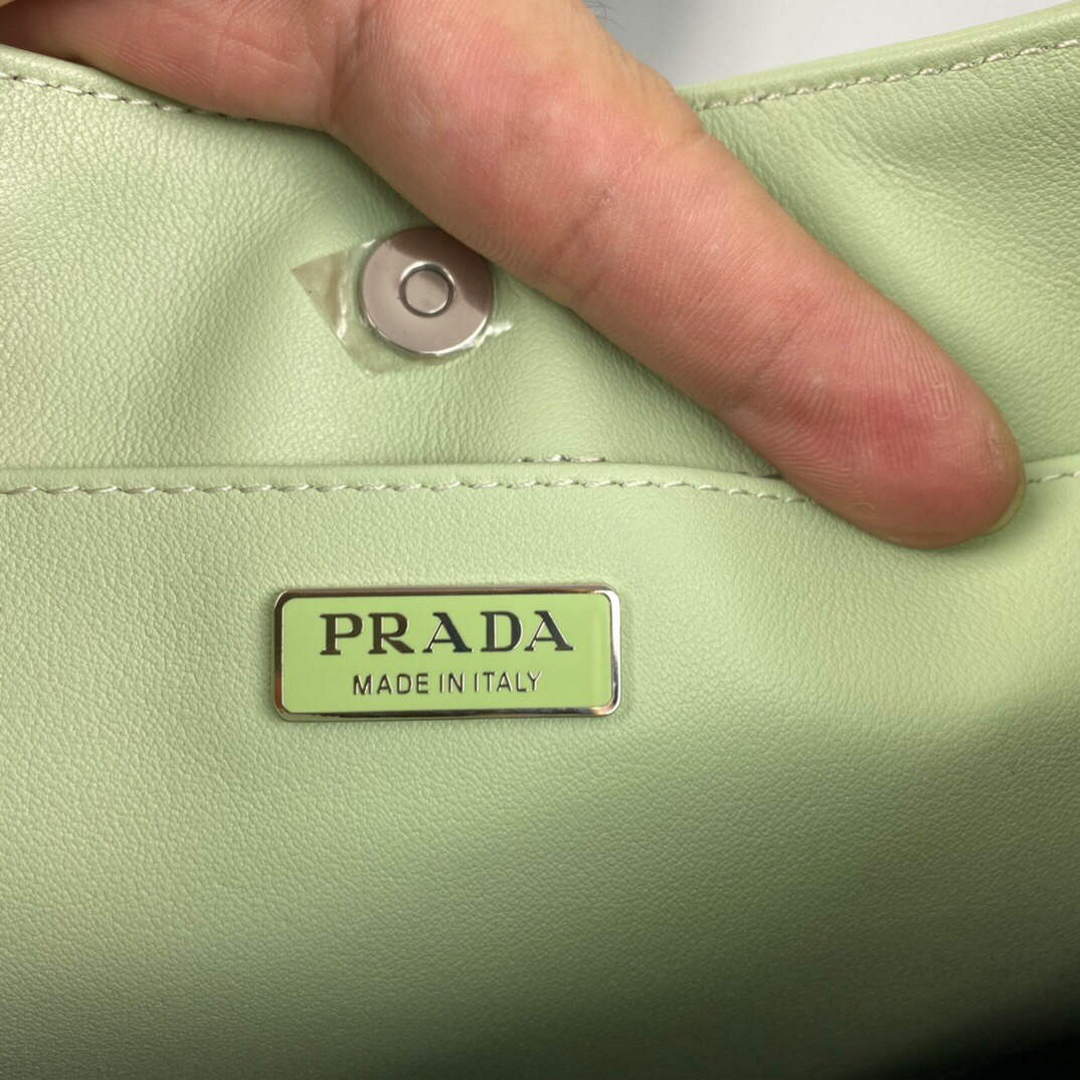 Prada 1BC499 Cleo brushed Gradient leather shoulder bag Green - Default Title - View 9
