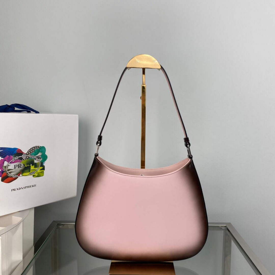 Prada 1BC499 Cleo brushed Gradient leather shoulder bag Pink - Default Title - View 2