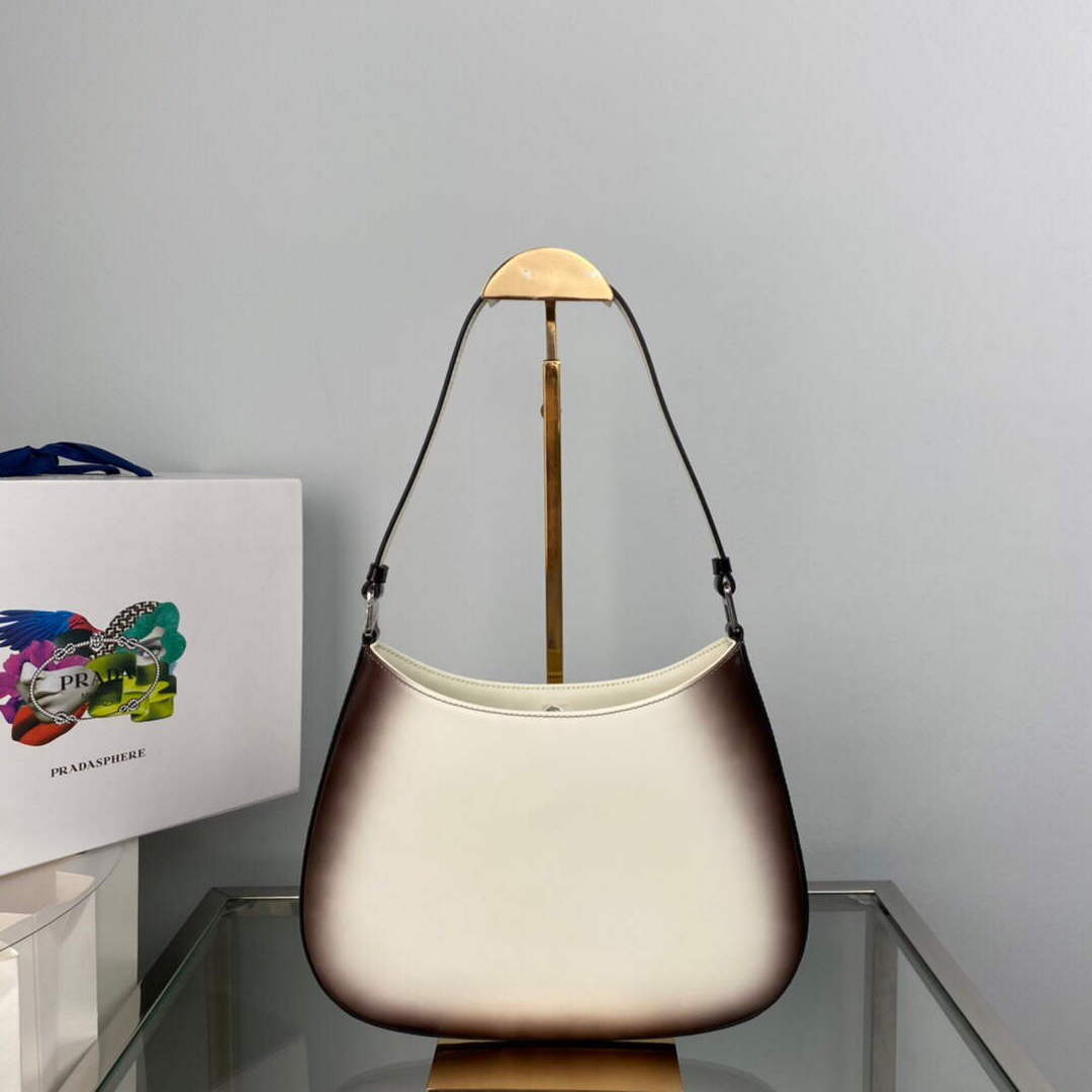 Prada 1BC499 Cleo brushed Gradient leather shoulder bag Beige - Default Title - View 2