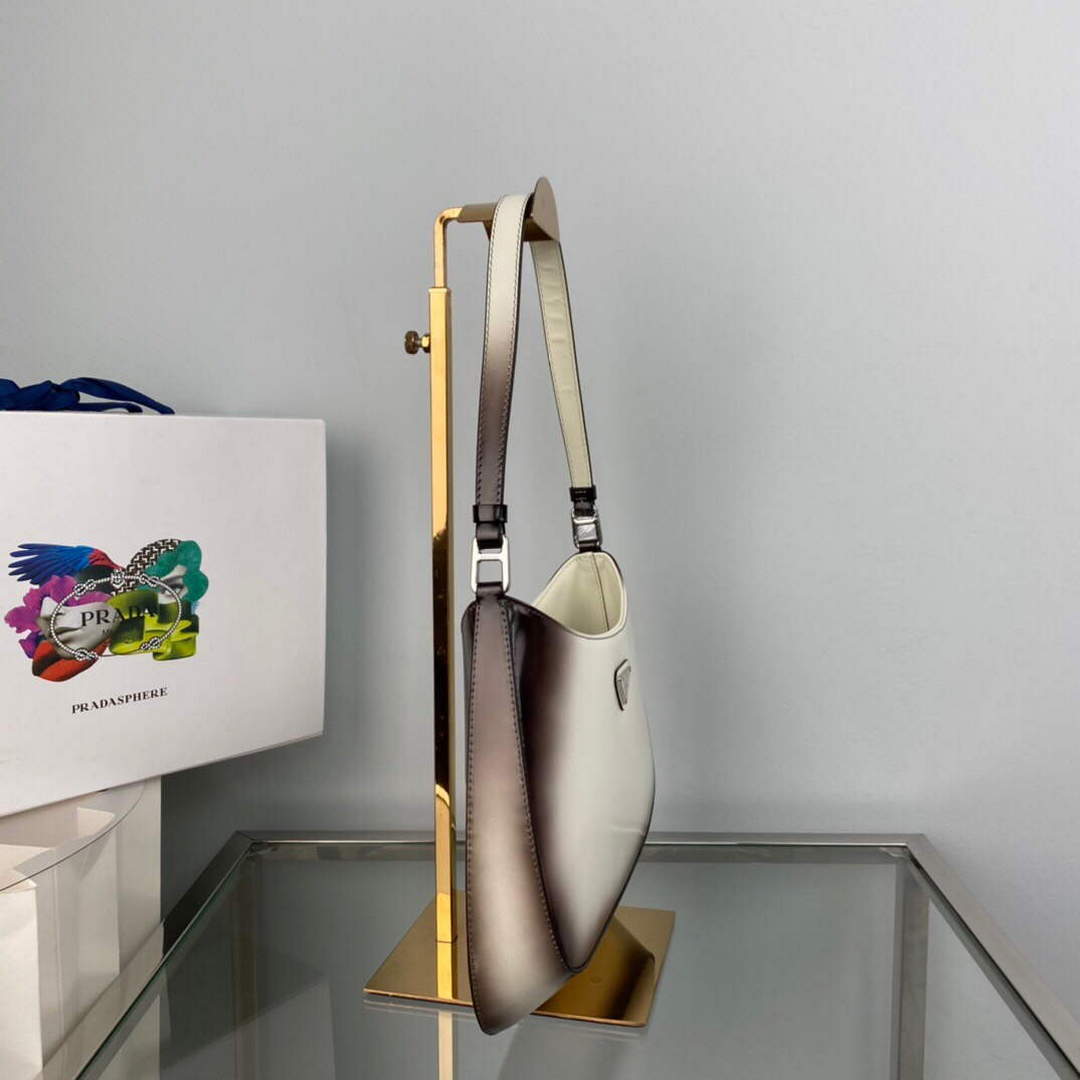 Prada 1BC499 Cleo brushed Gradient leather shoulder bag Beige - Default Title - View 3