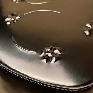 Prada 1BC499 Cleo brushed Gradient leather shoulder bag relief flower Black - Default Title - View 5