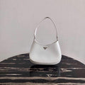 Prada 1BC499 Prada Cleo Brushed Leather Shoulder Bag in White - Voguebags