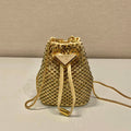 Prada 1BD016 Prada Crystal mini bucket bag Gold - Default Title - View 1