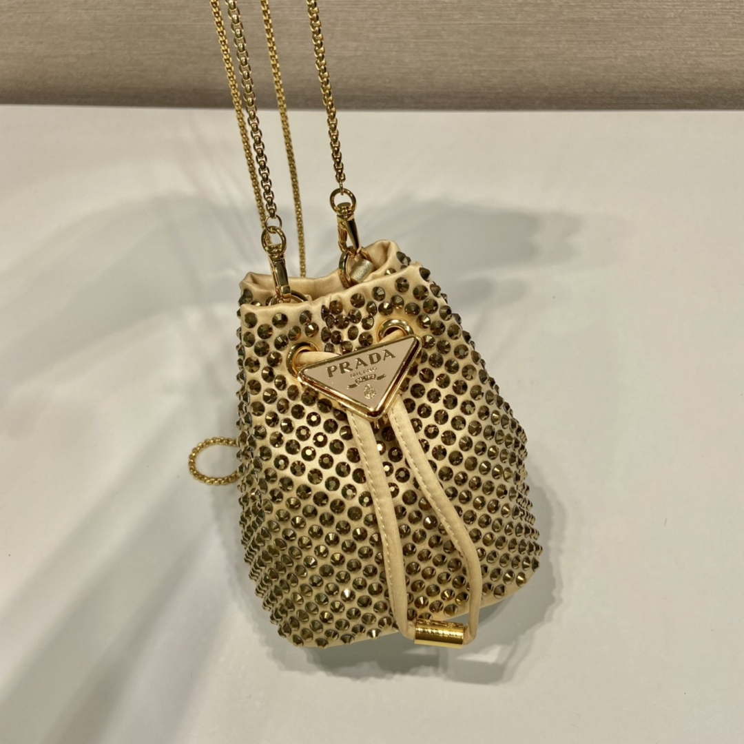 Prada 1BD016 Prada Crystal mini bucket bag Gold - Default Title - View 4