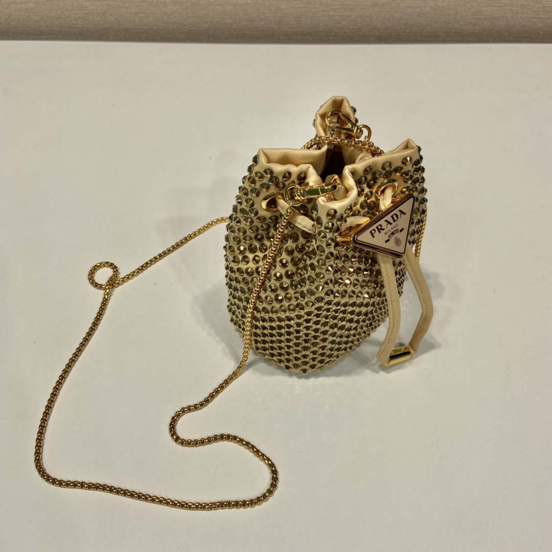 Prada 1BD016 Prada Crystal mini bucket bag Gold - Default Title - View 5