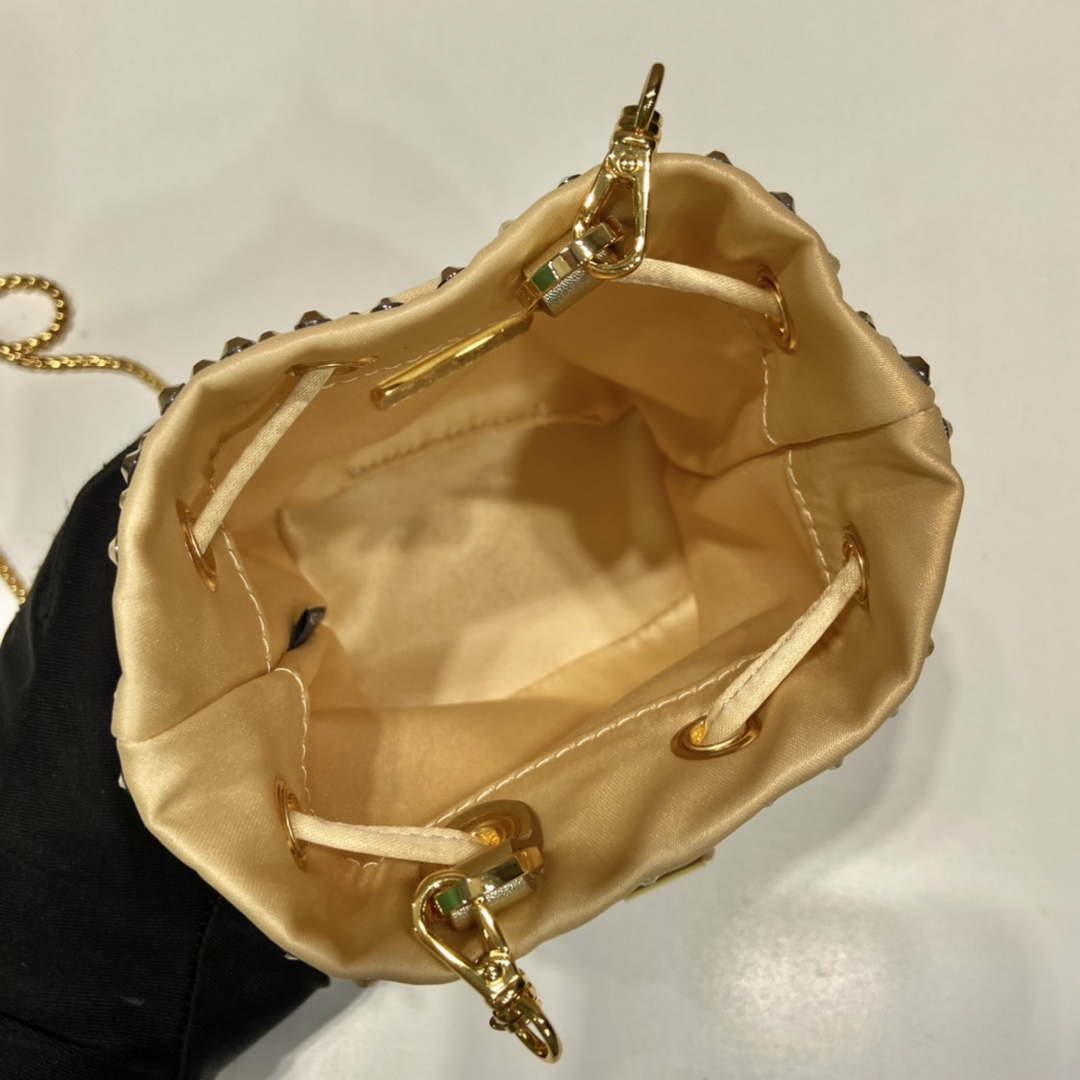 Prada 1BD016 Prada Crystal mini bucket bag Gold - Default Title - View 8