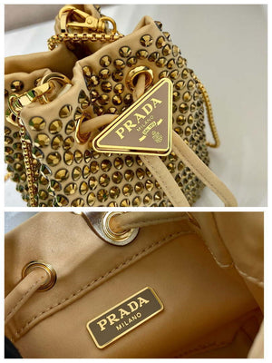 Prada 1BD016 Prada Crystal mini bucket bag Gold - Default Title - View 9