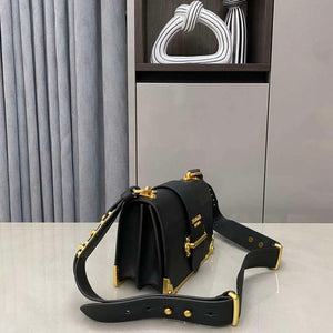 Prada 1BD045 Prada Cahier Leather Bag Black - Default Title - View 3