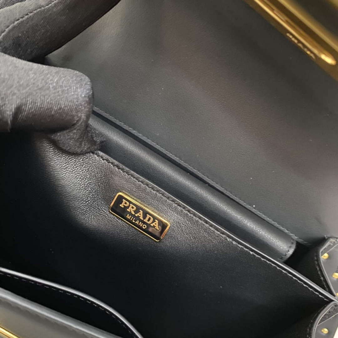 Prada 1BD045 Prada Cahier Leather Bag Black - Default Title - View 9