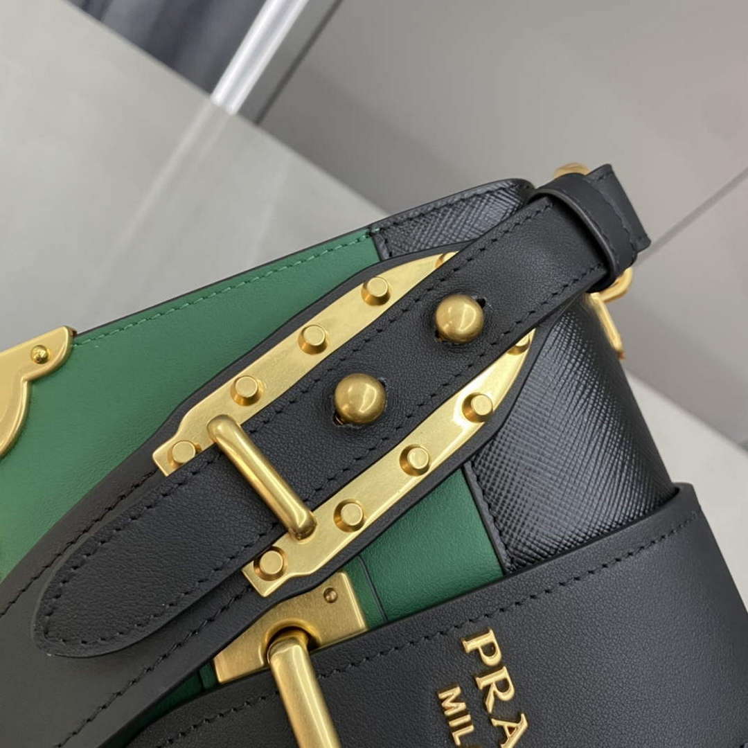 Prada 1BD045 Prada Cahier Leather Bag Green - Default Title - View 7