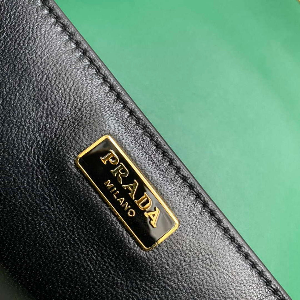 Prada 1BD045 Prada Cahier Leather Bag Green