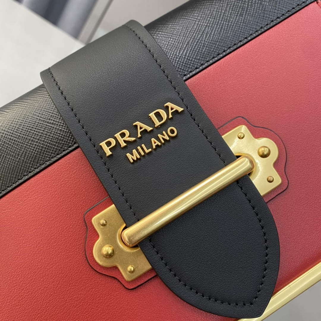 Prada 1BD045 Prada Cahier Leather Bag Red - Default Title - View 4
