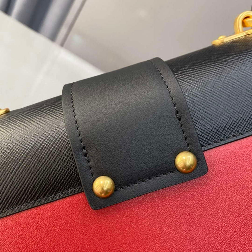 Prada 1BD045 Prada Cahier Leather Bag Red