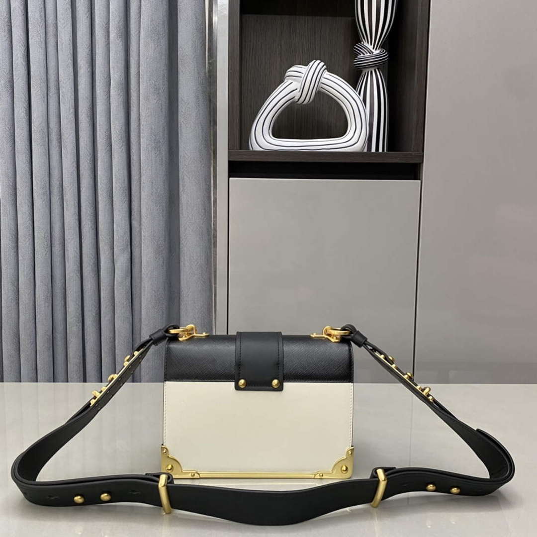 Prada 1BD045 Prada Cahier Leather Bag White - Default Title - View 2