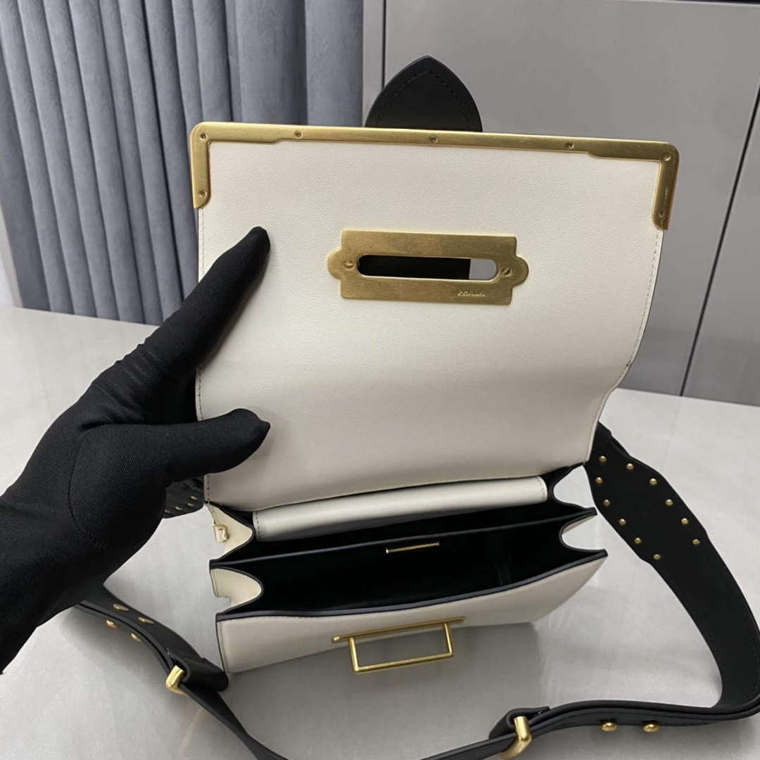 Prada 1BD045 Prada Cahier Leather Bag White - Default Title - View 8
