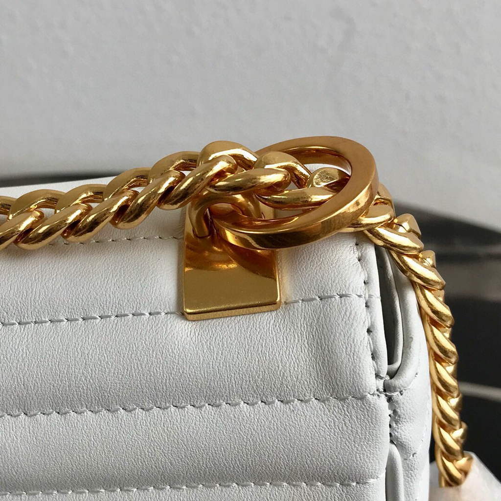 Prada 1BD108 Medium Leather Prada Diagramme Bag White