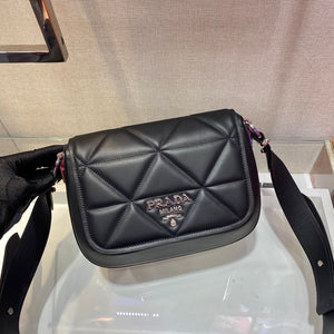 Prada 1BD283 Women's Spectrum Leather Shoulder Bag Black - Default Title - View 3