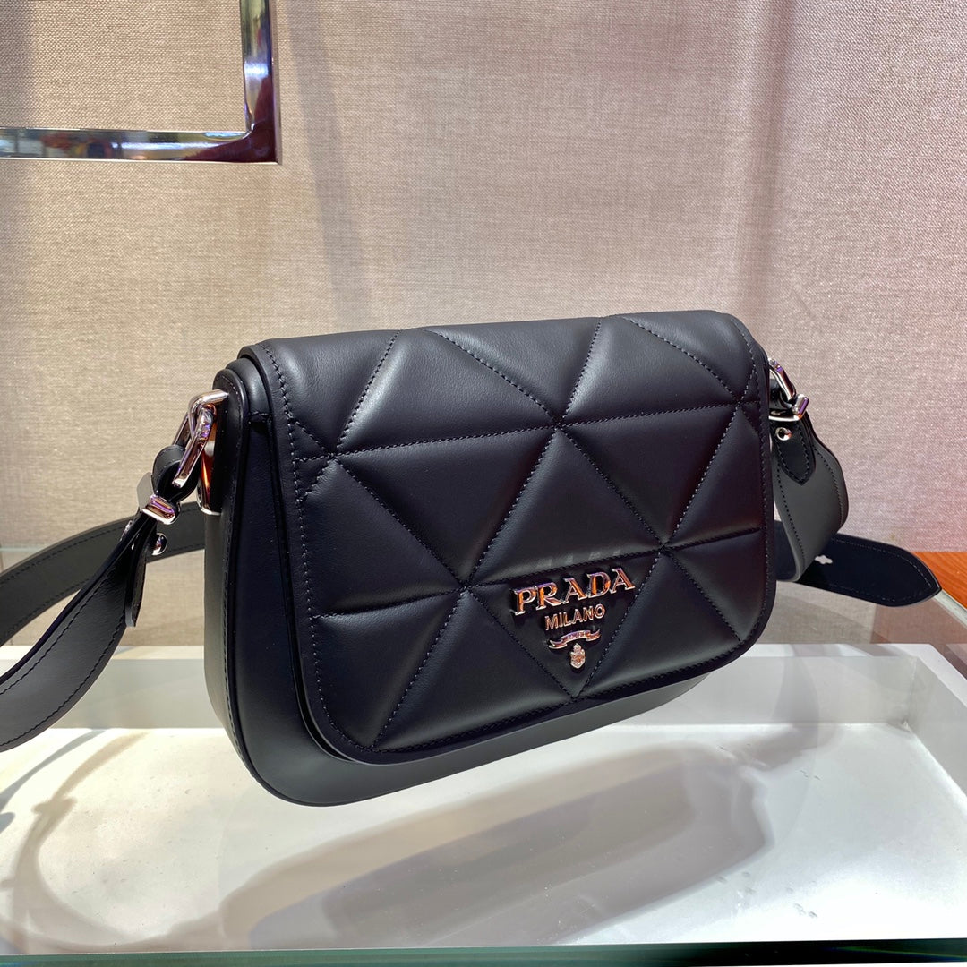 Prada 1BD283 Women's Spectrum Leather Shoulder Bag Black - Default Title - View 4