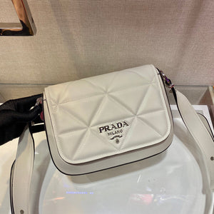 Prada 1BD283 Women's Spectrum Leather Shoulder Crossbody Bag White - Default Title - View 3