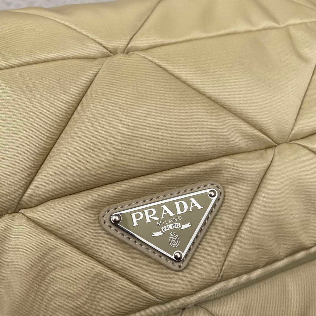 Prada 1BD290 Padded Re-Nylon shoulder bag Apricot