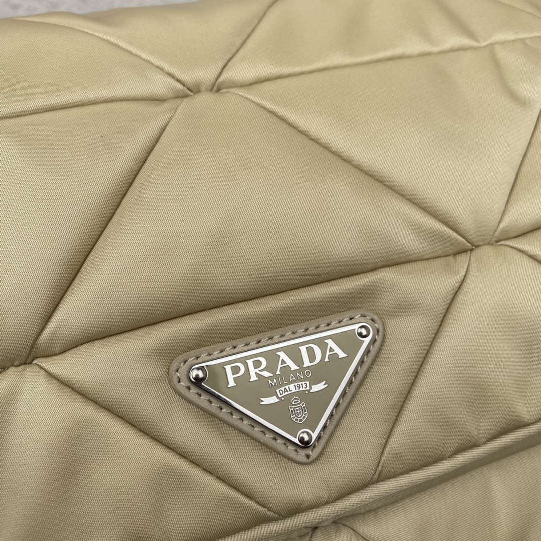 Prada 1BD290 Padded Re-Nylon shoulder bag Apricot