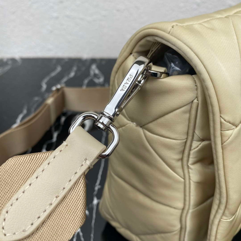 Prada 1BD290 Padded Re-Nylon shoulder bag Apricot