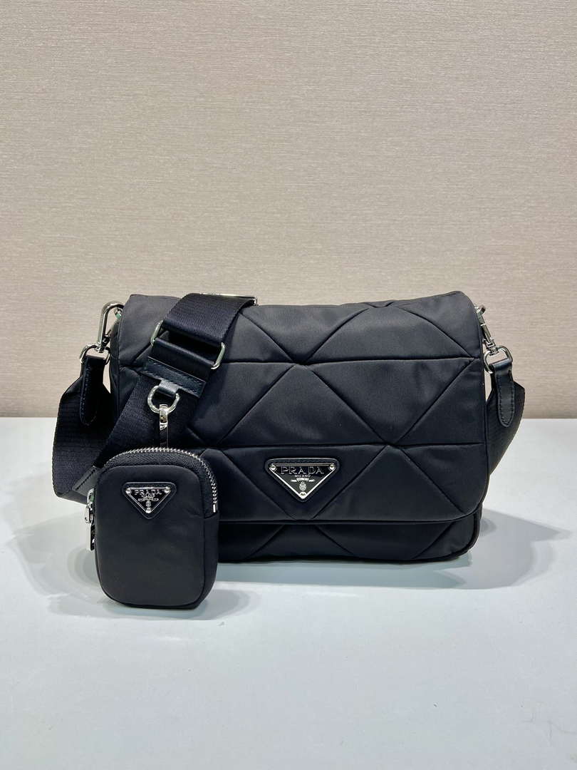 Prada 1BD290 Padded Re-Nylon shoulder bag Black - Default Title - View 1