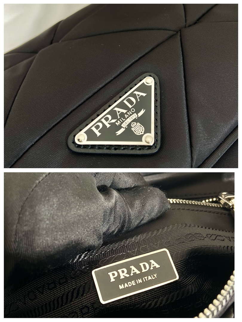 Prada 1BD290 Padded Re-Nylon shoulder bag Black