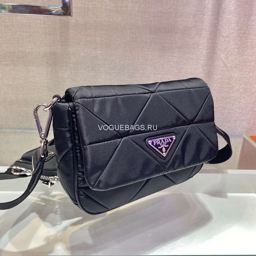 Prada 1BD292 Prada Three In One Nylon Shoulder Bag Black - luxibagsmall