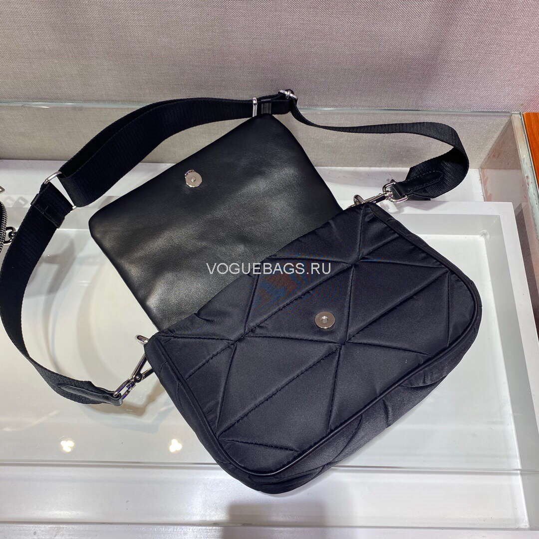 Prada 1BD292 Prada Three In One Nylon Shoulder Bag Black - luxibagsmall
